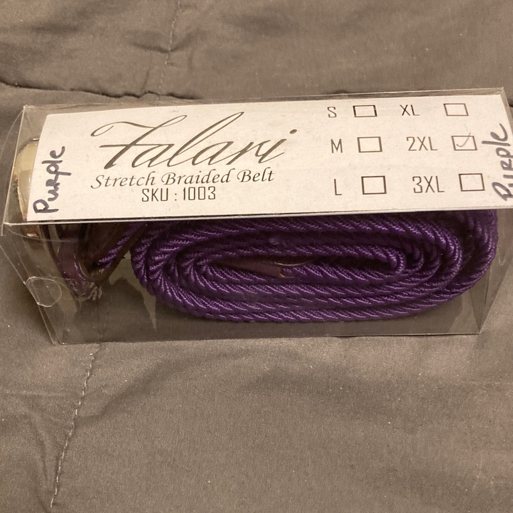 Falari Purple Stretch Braided Belt 2XL
